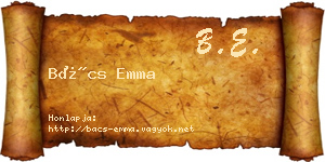 Bács Emma névjegykártya