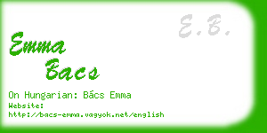 emma bacs business card