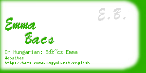emma bacs business card